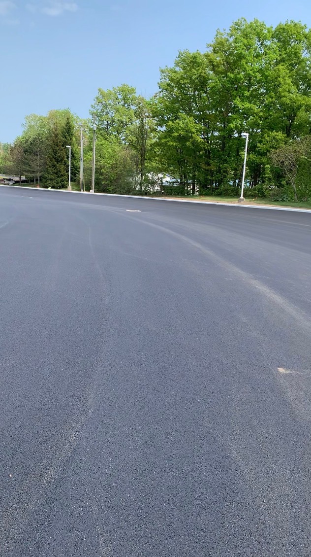 Smooth black commercial parking lot